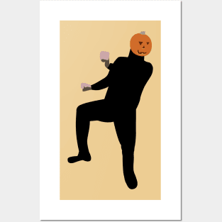 Dancing pumpkin man Posters and Art